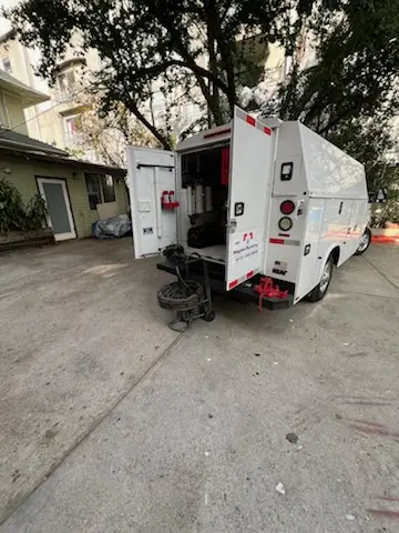 Magnet Plumbing service vehicle on-site for Water Heater Repair in Temple Terrace